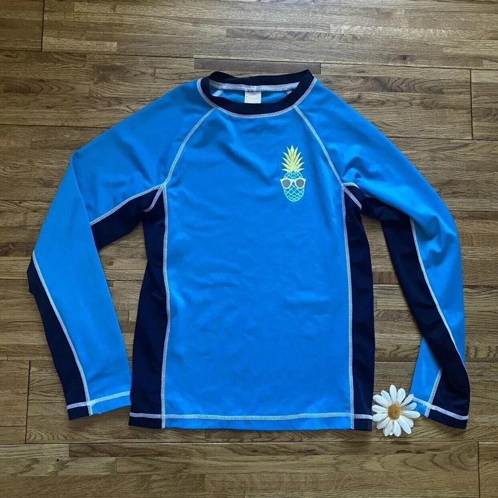 Gymboree Pineapple‎ Long Sleeve Rash Guard Size 10-12